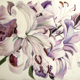 “Purple Lillies” 100x126cm, Saatchi Gallery.