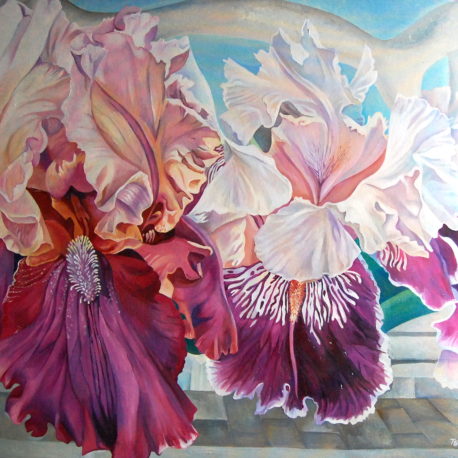 "Irises" Oil on canvas, 120x150sm, 2018