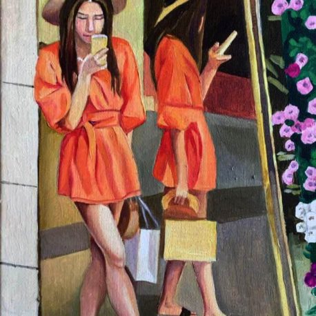 Tatyana Binovska "Arcadia.Reflection" Oil on canvas 30x20 cm, 2020