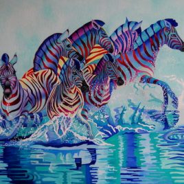 “Bathing zebras” 60x80cm available at Binovska Gallery, Ukraine.