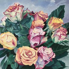 “Roses” 40x40cm, available at Binovska Gallery, Cyprus.